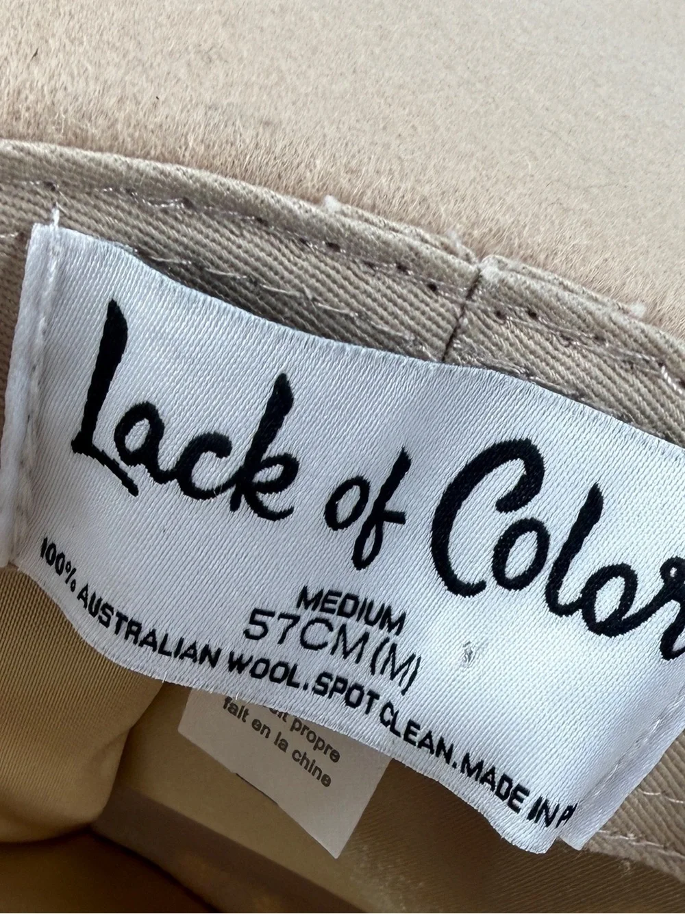 NEW Lack of Color Beige Australian Wool Fedora Hat Medium Wide Brim Boho Western